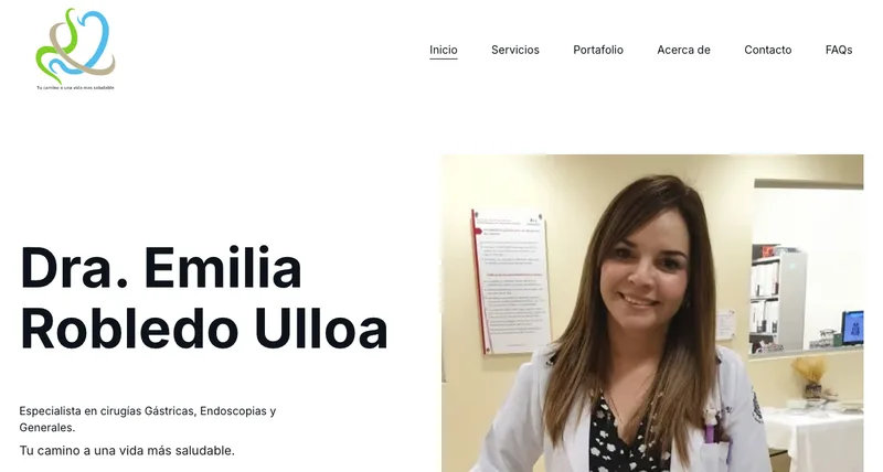 Captura del sitio de Dra. Emilia Robledo